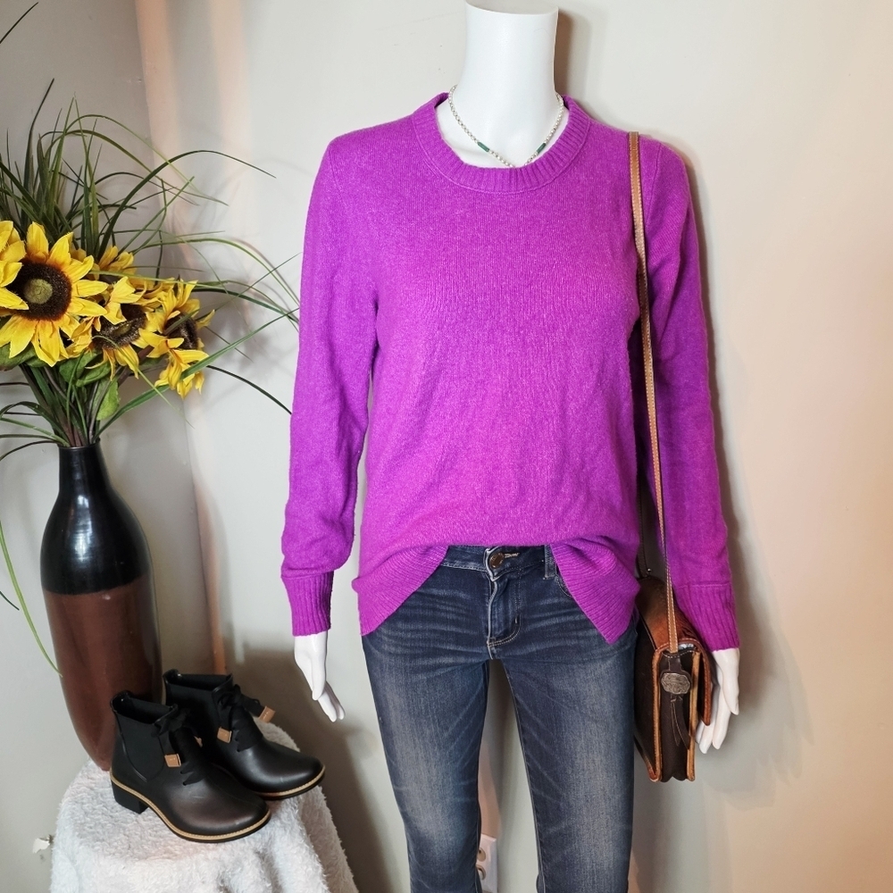 J. Crew Soft Barbie Bright Pink Purple Women's Sweater